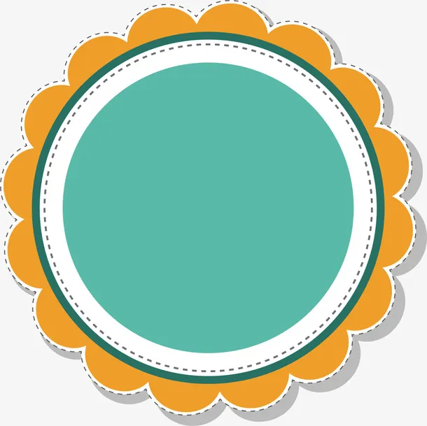 绿色花边圆圈免抠