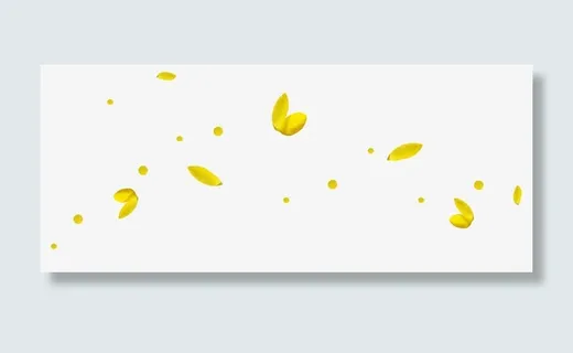 满天飘落的黄色花瓣免抠