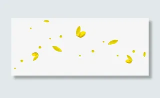 满天飘落的黄色花瓣免抠