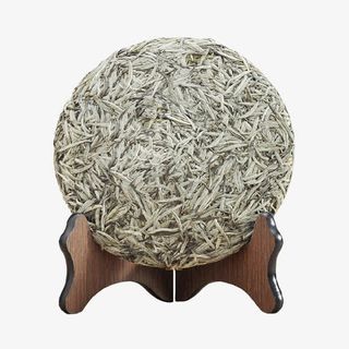产品实物白毫银针茶饼免抠