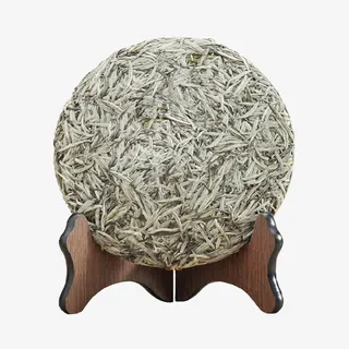 产品实物白毫银针茶饼免抠