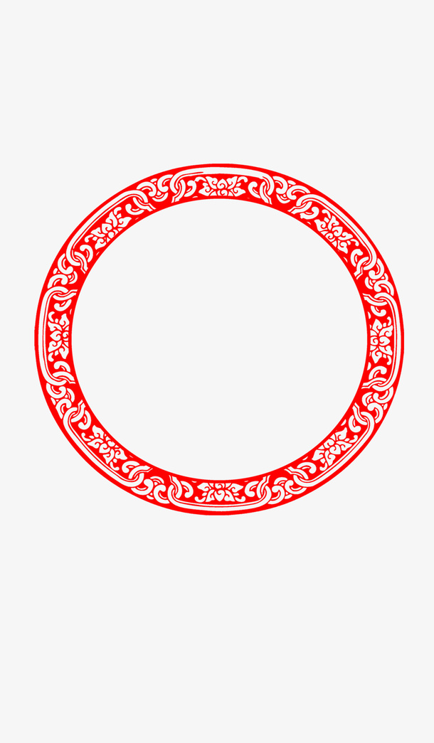 边框元素圆形边框复古花纹中国风元素免抠装饰边框元素