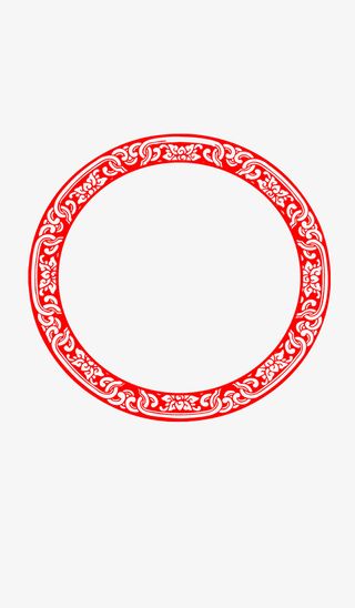 边框元素圆形边框复古花纹中国风元素免抠装饰边框元素