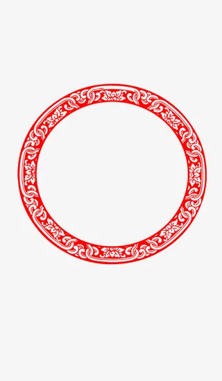 边框元素圆形边框复古花纹中国风元素免抠装饰边框元素