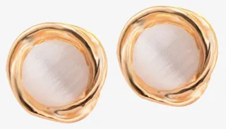 新款耳饰圆形猫眼石耳环免抠