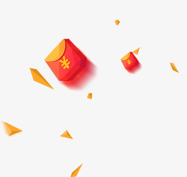 活动海报漂浮红色红包免抠