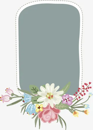 手绘创意植物边框免抠图免抠