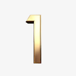 金属数字1 倒计时免抠