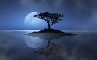 海上生明月蓝色商业海报背景高清