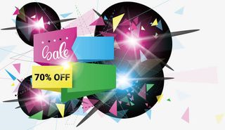 矢量时尚几何线条爆炸促销标签免抠