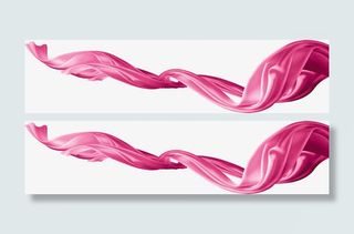 粉色母亲节丝带漂浮装饰免抠