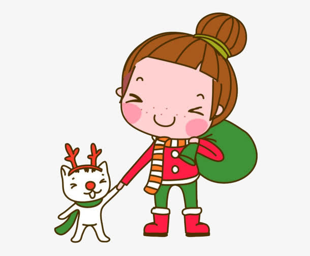 背袋子的女孩图片素材免抠