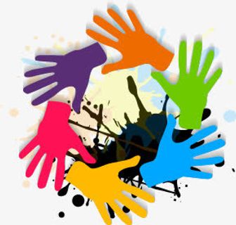 五彩手掌圆圈免抠