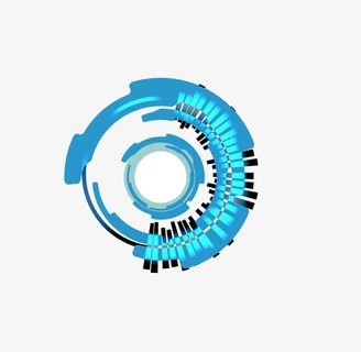 矢量蓝色科技圆环素材免抠