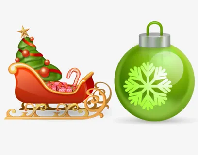 手绘圣诞球免抠