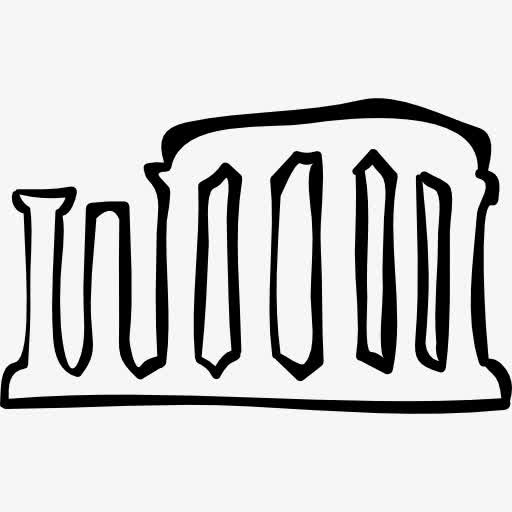 古遗址列手绘轮廓图标免抠