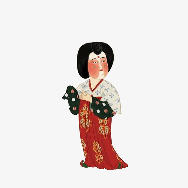 卡通唐朝美人素材免抠