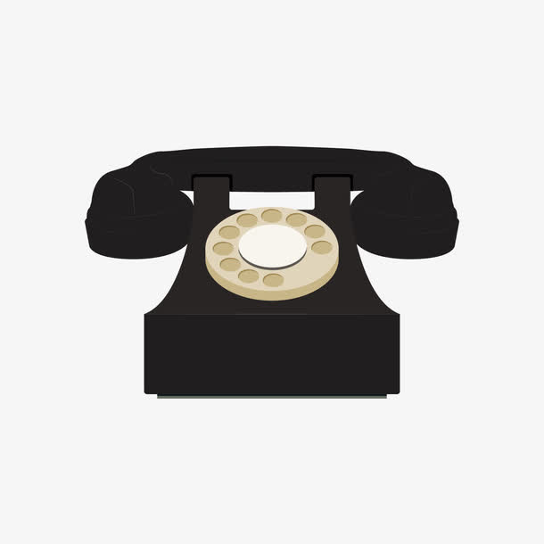 黑色电话机免抠
