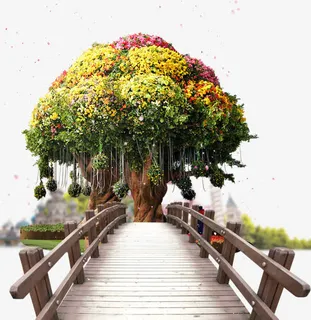 桥头上的许愿树免抠 桥头上的许愿树免抠