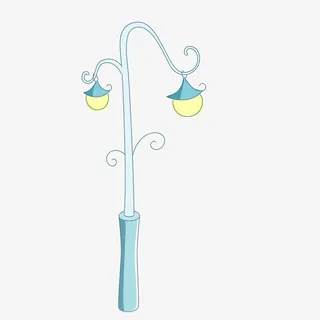 蓝色卡通路灯背景图片