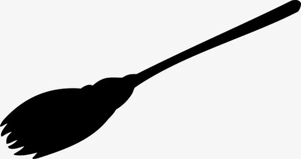 黑色简约扫把免抠