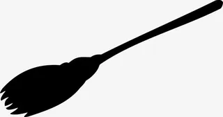 黑色简约扫把免抠