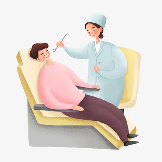 看牙齿躺在牙椅上免抠