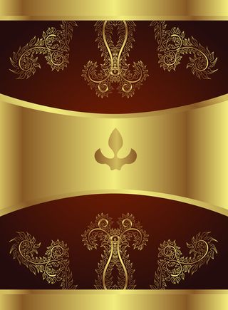 矢量金色边框花纹背景高清