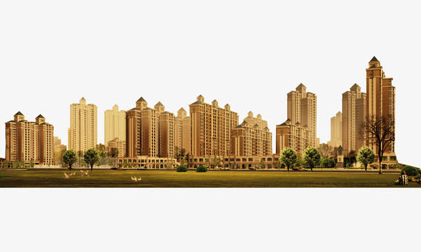 社区楼盘建筑免抠