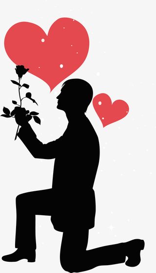情人节求爱男生阴影免抠
