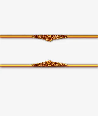 中国风素描手绘中国风 金色精美免抠