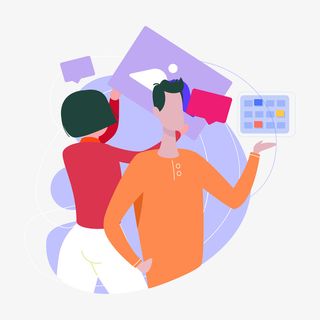 扁平风工作中的人物元素免抠