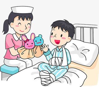 用娃娃转移病人注意力的护士免抠