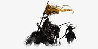 古代将士征战水墨画免抠