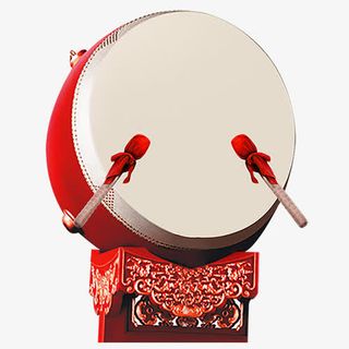 红色卡通装饰打鼓装饰图免抠