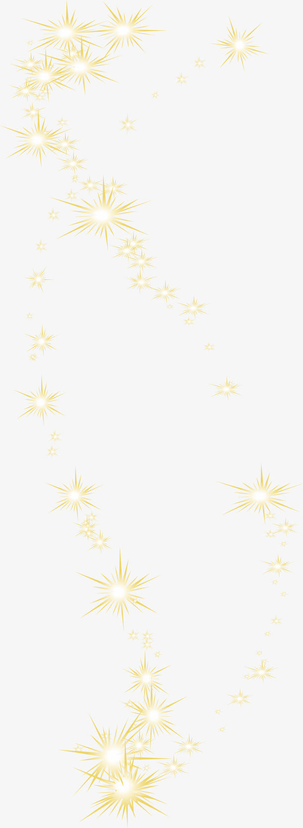 黄色闪耀光芒免抠