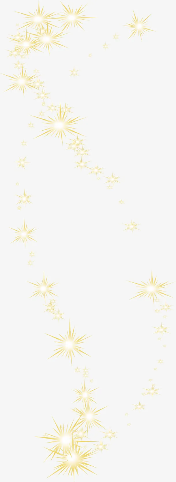 黄色闪耀光芒免抠
