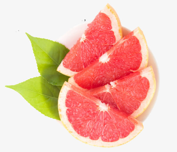 摆放的切片柚子免抠