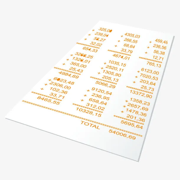 白色质感黄字账单免抠