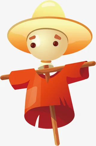 卡通稻草人免抠