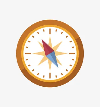 手绘卡通指南针png免抠