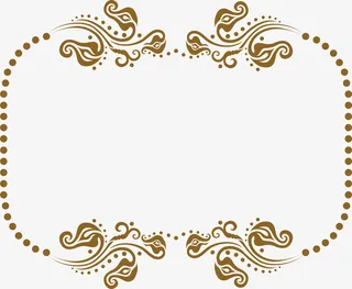 咖啡色花藤框架免抠