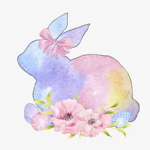 水彩创意兔子免抠图免抠