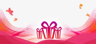 三八妇女节背景底栏礼物渐变插图