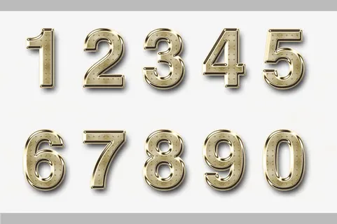 金属数字发光立体字免抠