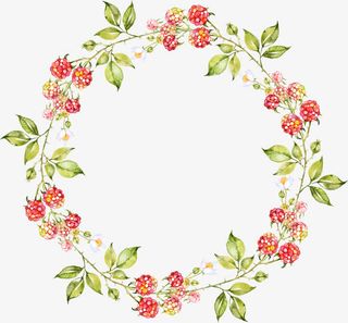 小清新手绘花环免抠