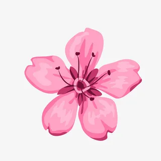 水彩绘卡通花朵矢量图免抠