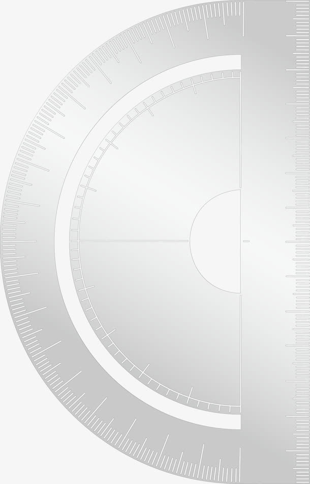 白色量角器免抠