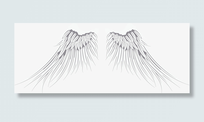 张开的矢量白色丰满羽翼免抠