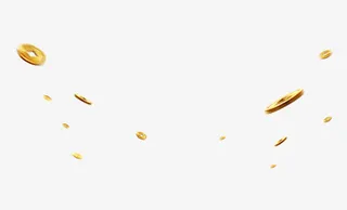 质感金色金币漂浮效果免抠